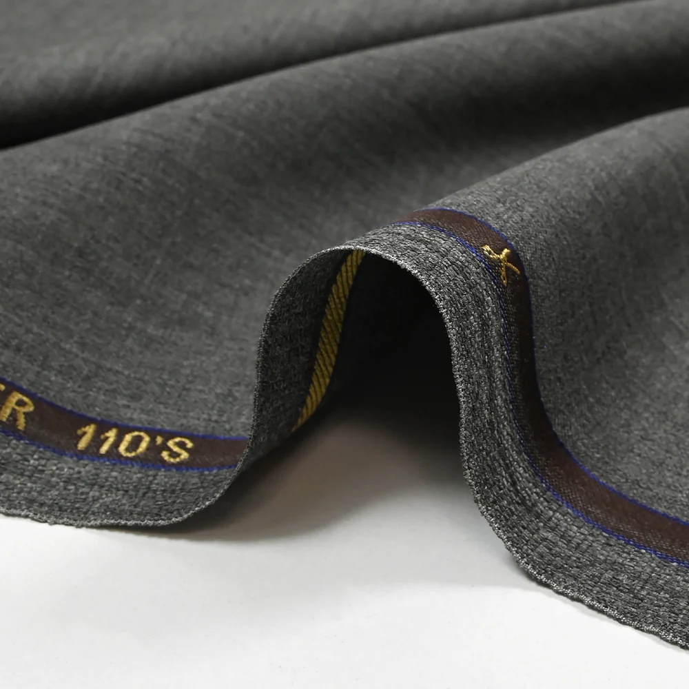 Tissu tailleur 100% laine Super 110's gris chiné - Image 7