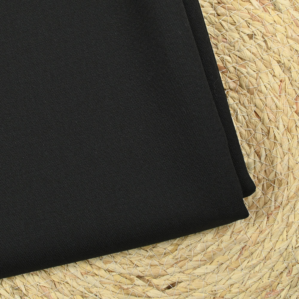 Tissu tailleur 100% laine vierge sergé noir