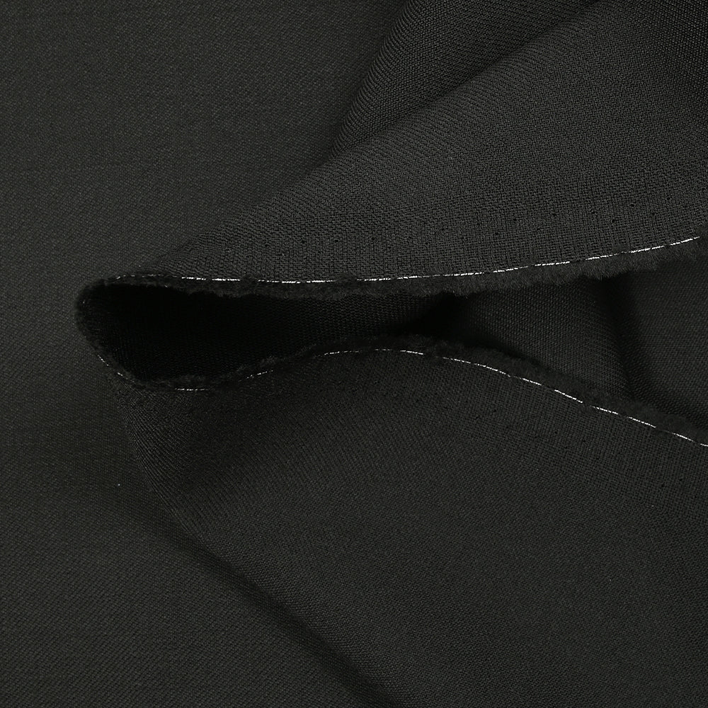 Tissu tailleur 100% laine vierge sergé noir - Image 4