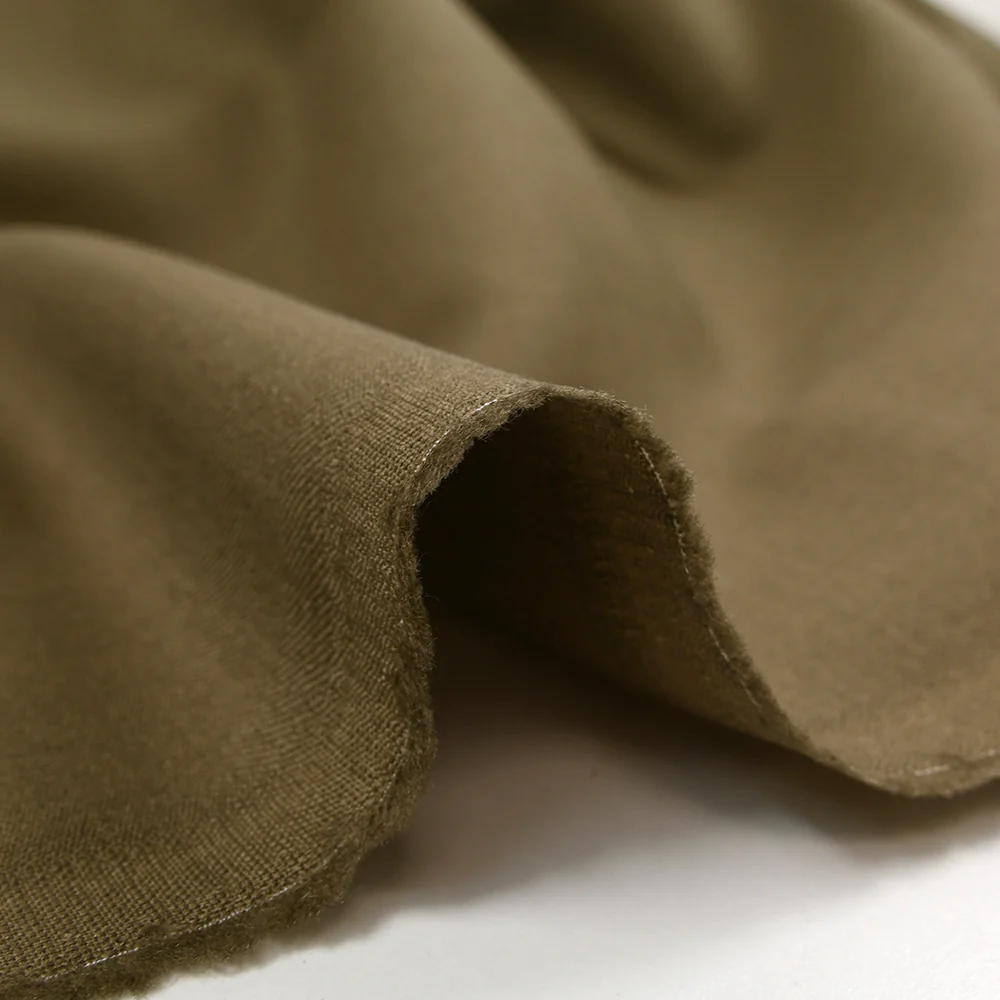 Tissu tailleur 100% laine vierge sergé tabac - Image 5