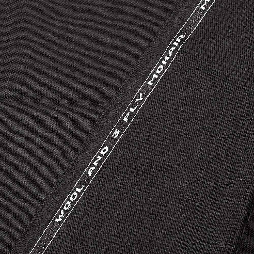 Tissu tailleur en laine et mohair noir - Image 4