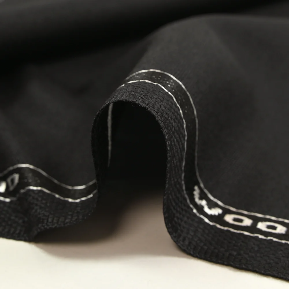 Tissu tailleur en laine et mohair noir - Image 8