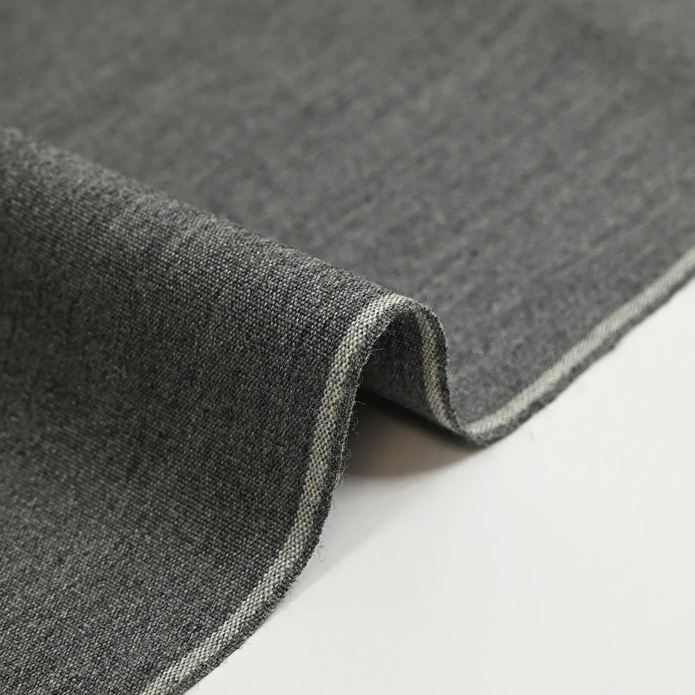 Tissu tailleur en laine gris chiné - Image 4