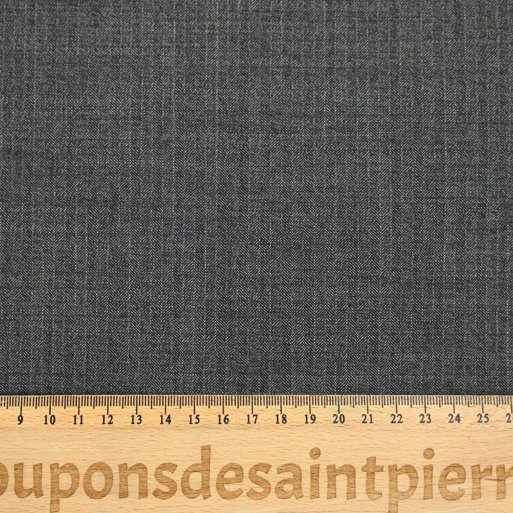 Tissu tailleur en laine mélangée à chevrons gris - Image 4