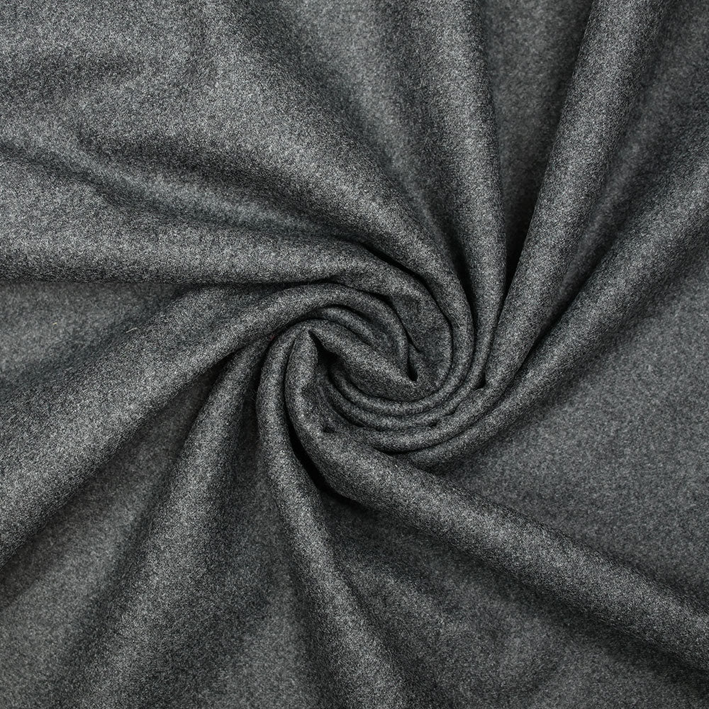Tissu tailleur en laine mélangée chiné gris souris - Image 2