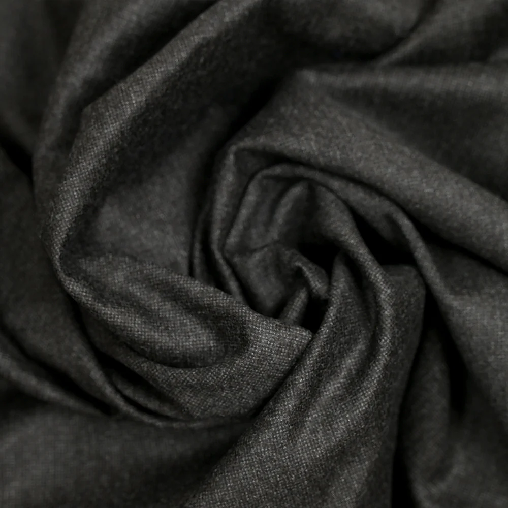 Tissu tailleur en laine mélangée grattée gris anthracite - Image 2