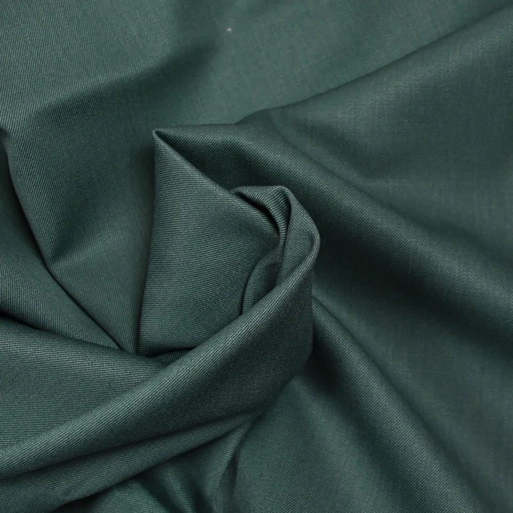 Tissu tailleur en laine mélangée kaki foncé - Image 2