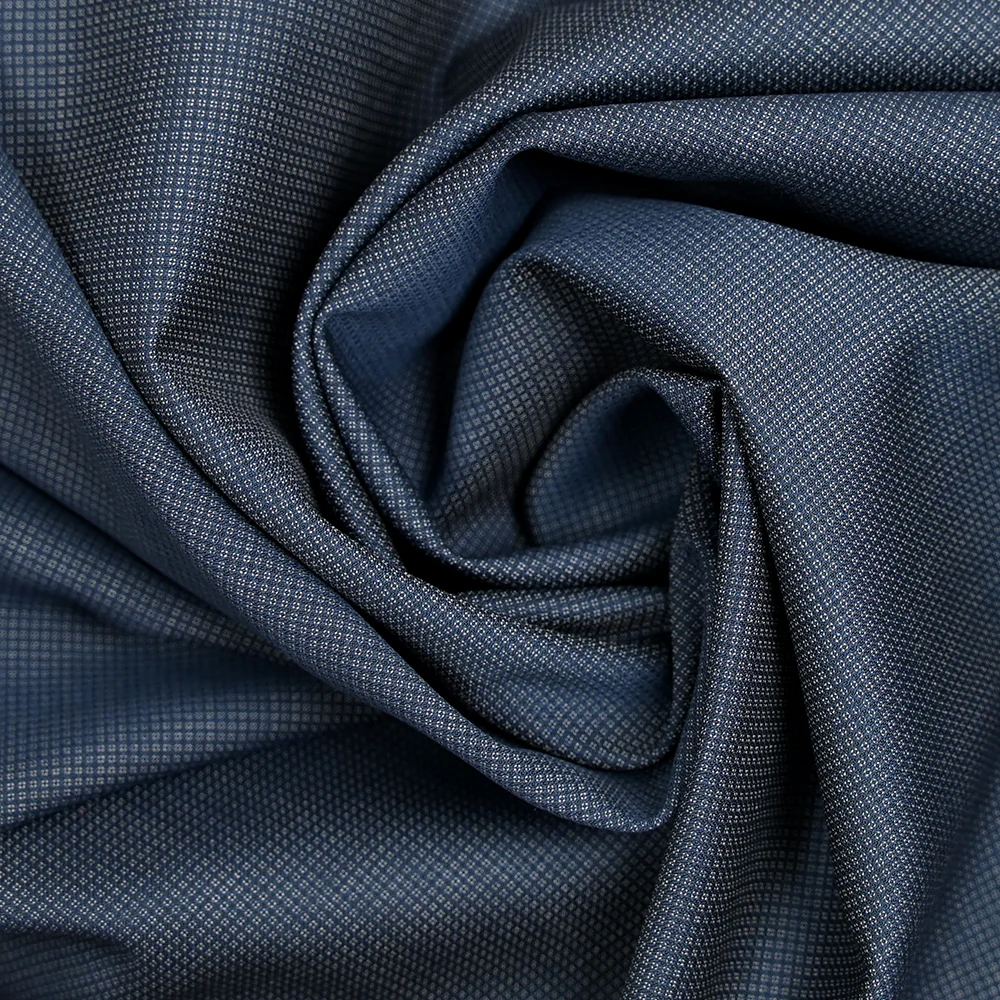Tissu tailleur en laine mélangée micron fond bleu - Image 2