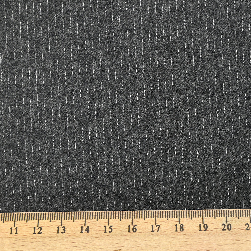 Tissu tailleur flanelle 100% laine Super 120's rayé fond anthracite - Image 3