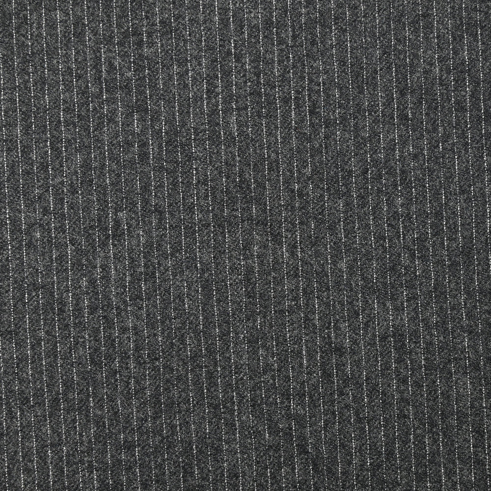 Tissu tailleur flanelle 100% laine Super 120's rayé fond anthracite - Image 4