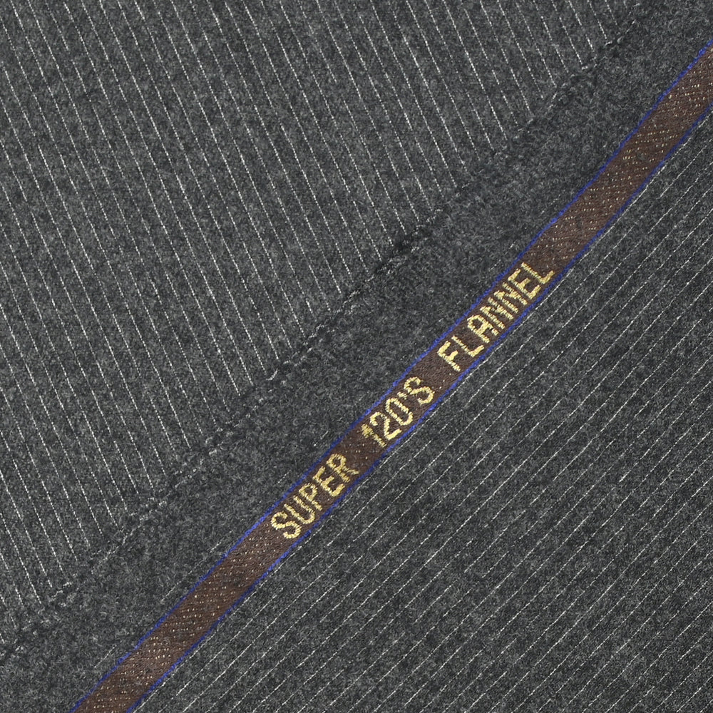 Tissu tailleur flanelle 100% laine Super 120's rayé fond anthracite - Image 5