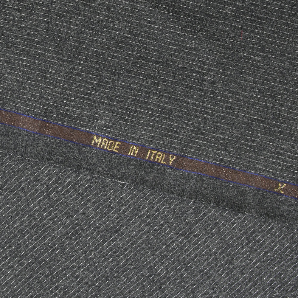 Tissu tailleur flanelle 100% laine Super 120's rayé fond anthracite - Image 6