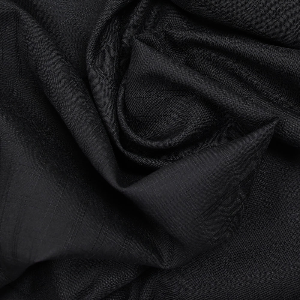 Tissu tailleur laine mélangée à carreaux noir - Image 2