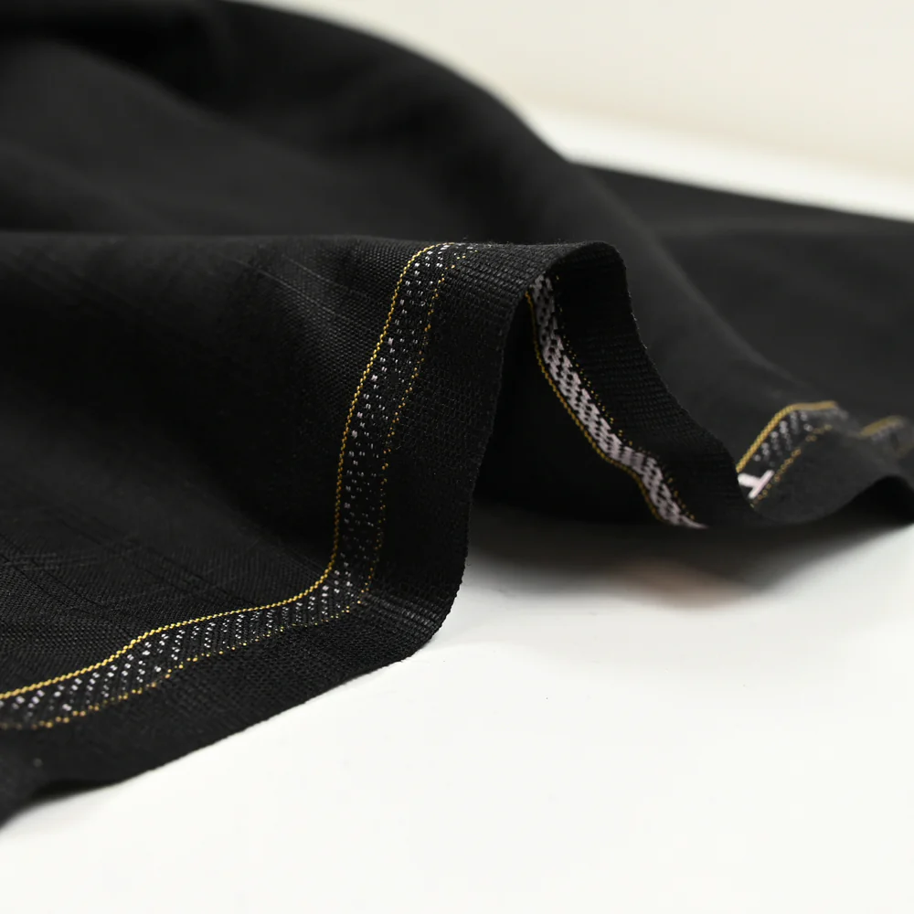 Tissu tailleur laine mélangée à carreaux noir - Image 5