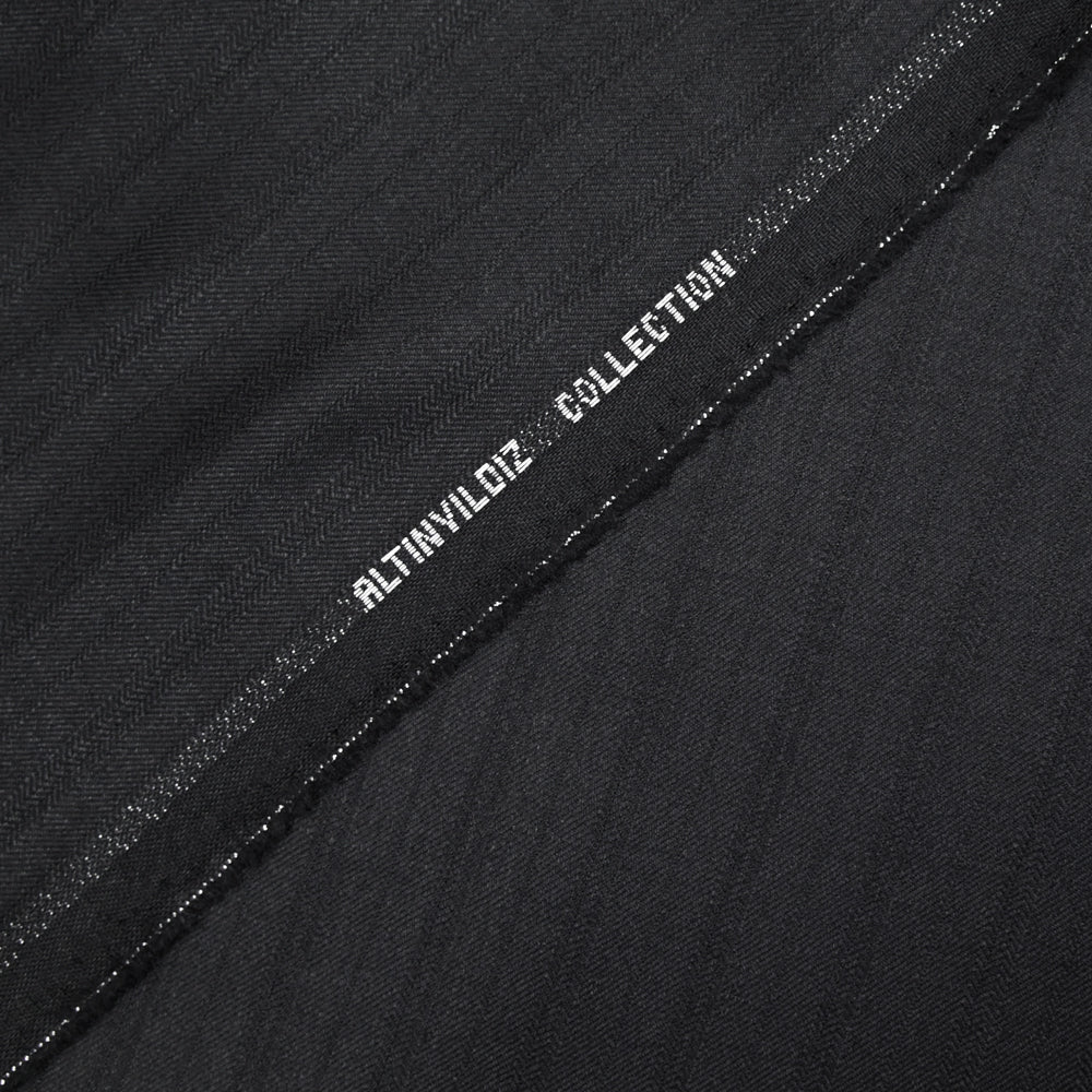 Tissu tailleur laine mélangée à chevron noir - Image 4