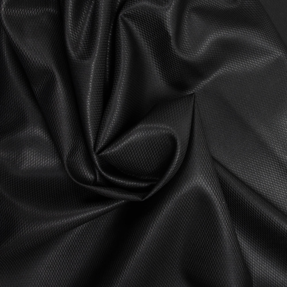 Tissu tailleur laine mélangée damier noir intense - Image 2