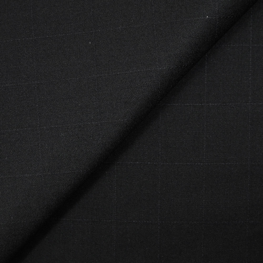 Tissu tailleur laine mélangée Davy à carreaux noir