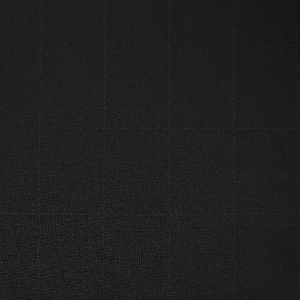 Tissu tailleur laine mélangée Davy à carreaux noir - Image 4