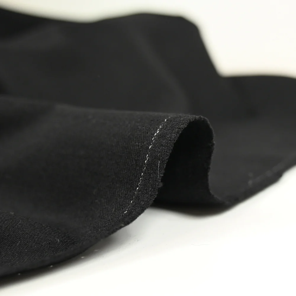 Tissu tailleur laine mélangée Davy à carreaux noir - Image 5