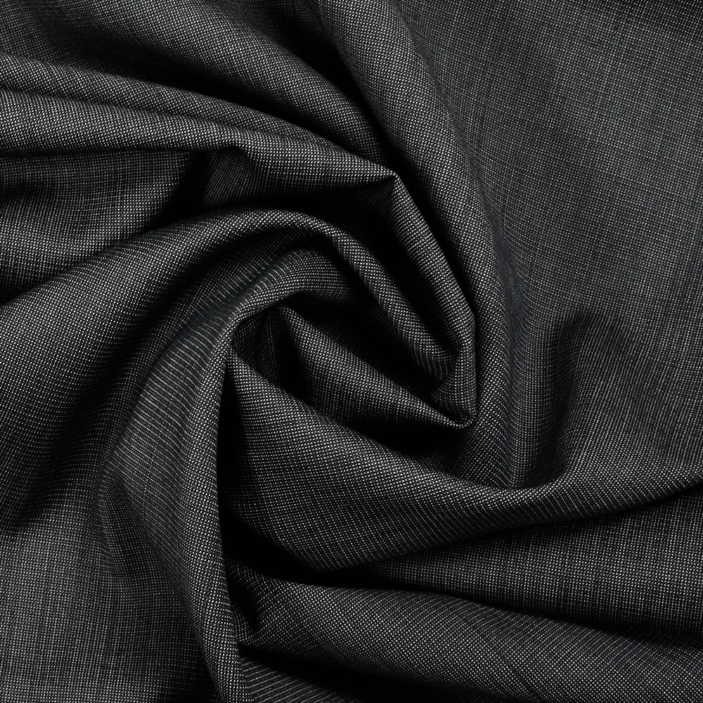 Tissu tailleur laine mélangée fantaisie écru, anthracite et marron - Image 2