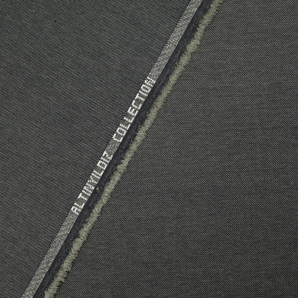 Tissu tailleur laine mélangée kaki et marine - Image 4
