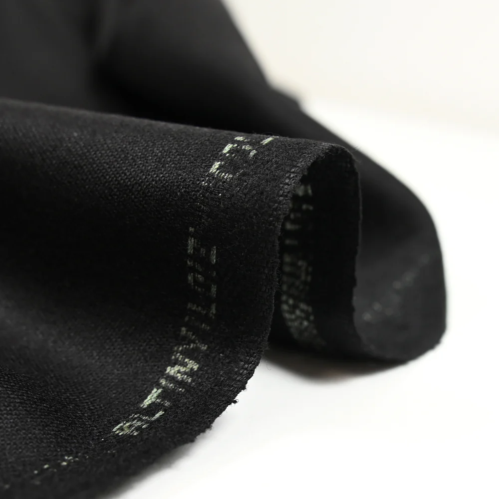 Tissu tailleur laine mélangée noir charbon - Image 4