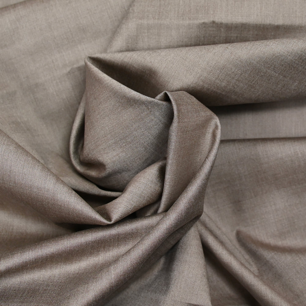 Tissu tailleur laine mélangée oxford café - Image 2