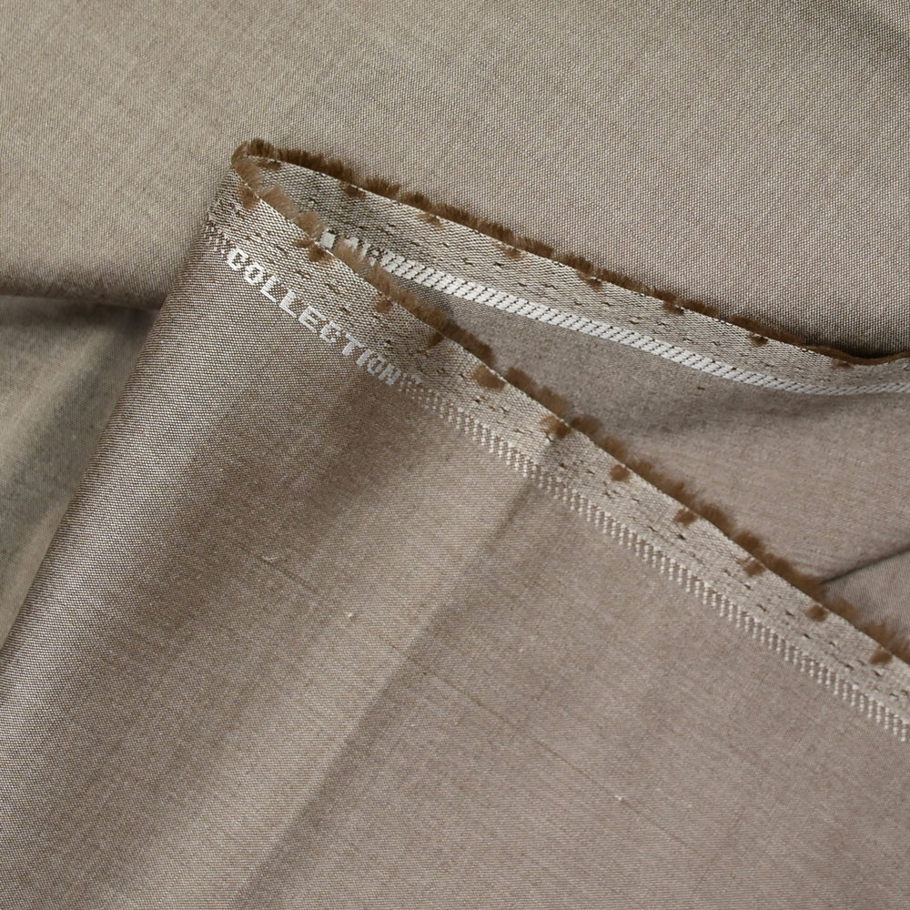 Tissu tailleur laine mélangée oxford café - Image 3