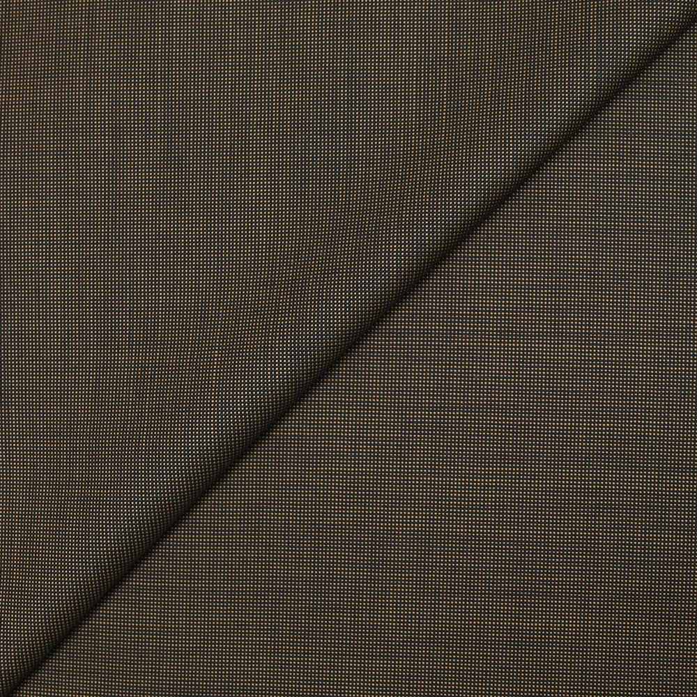 Tissu tailleur laine mélangée Oxford camel et marine