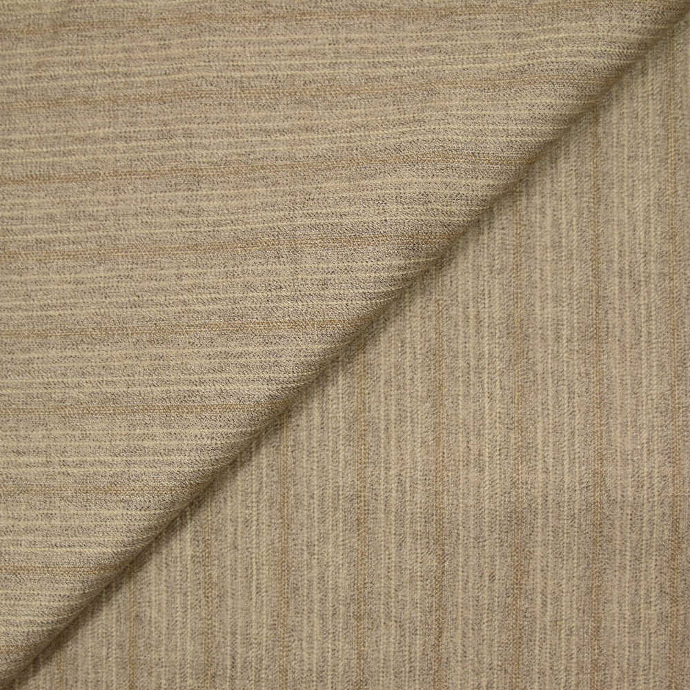 Tissu tailleur laine mélangée rayé sable
