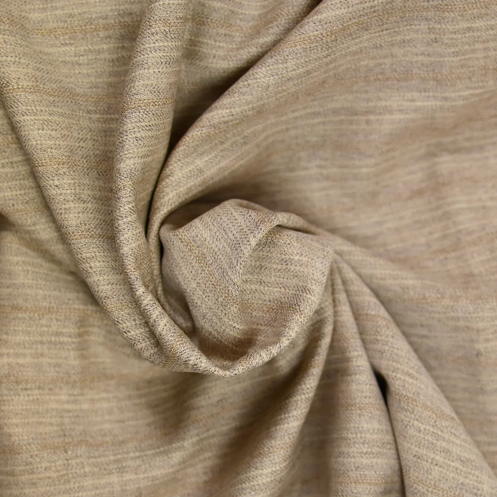 Tissu tailleur laine mélangée rayé sable - Image 2