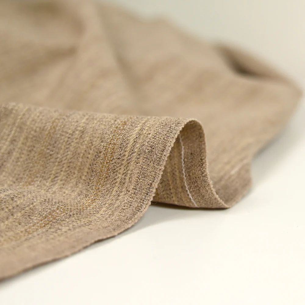 Tissu tailleur laine mélangée rayé sable - Image 4
