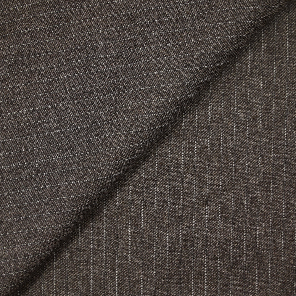 Tissu tailleur laine mélangée rayé taupe