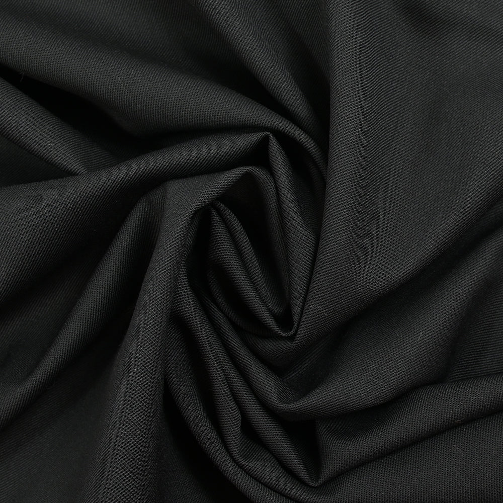 Tissu tailleur laine mélangée sergé Bergame noir - Image 2