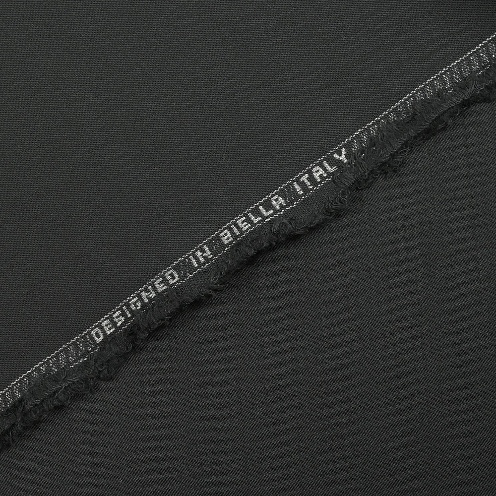Tissu tailleur laine mélangée sergé Bergame noir - Image 3