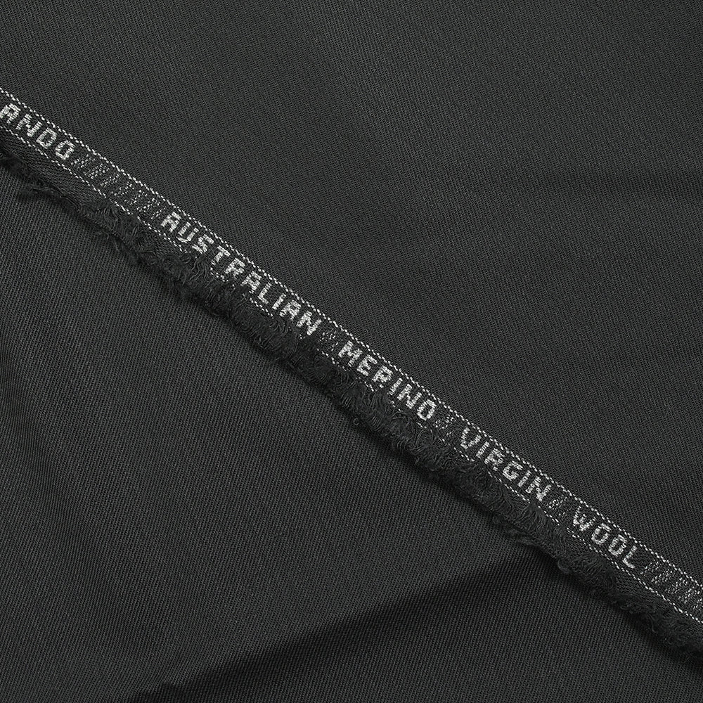 Tissu tailleur laine mélangée sergé Bergame noir - Image 4