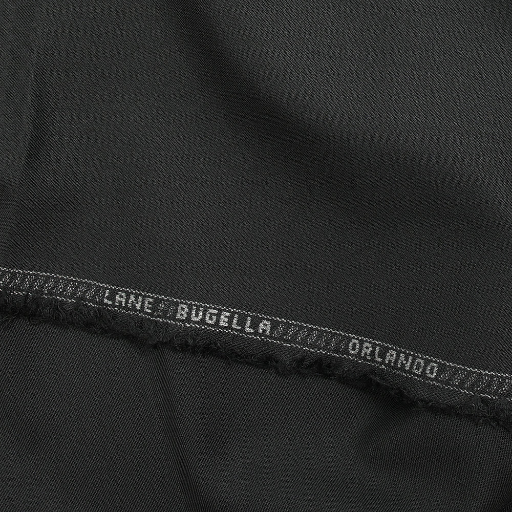 Tissu tailleur laine mélangée sergé Bergame noir - Image 5