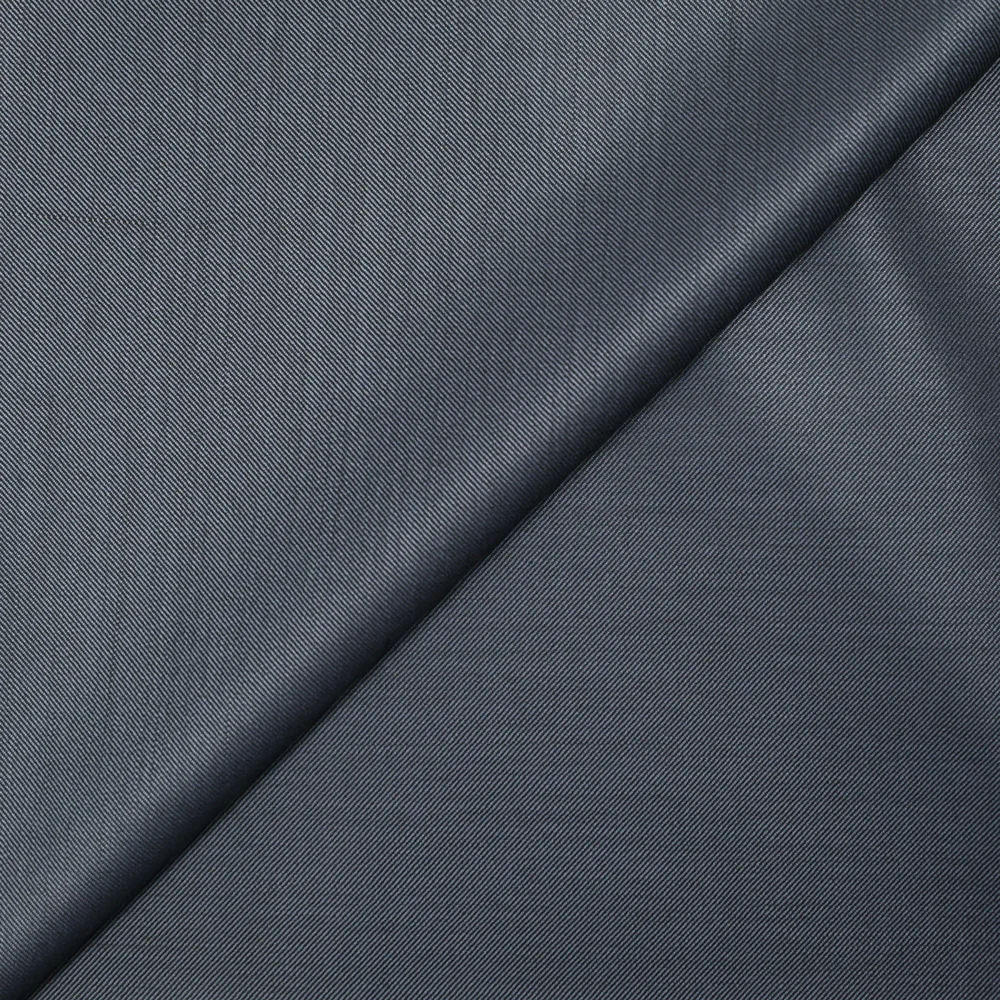 Tissu tailleur laine mélangée sergé bleu fond noir