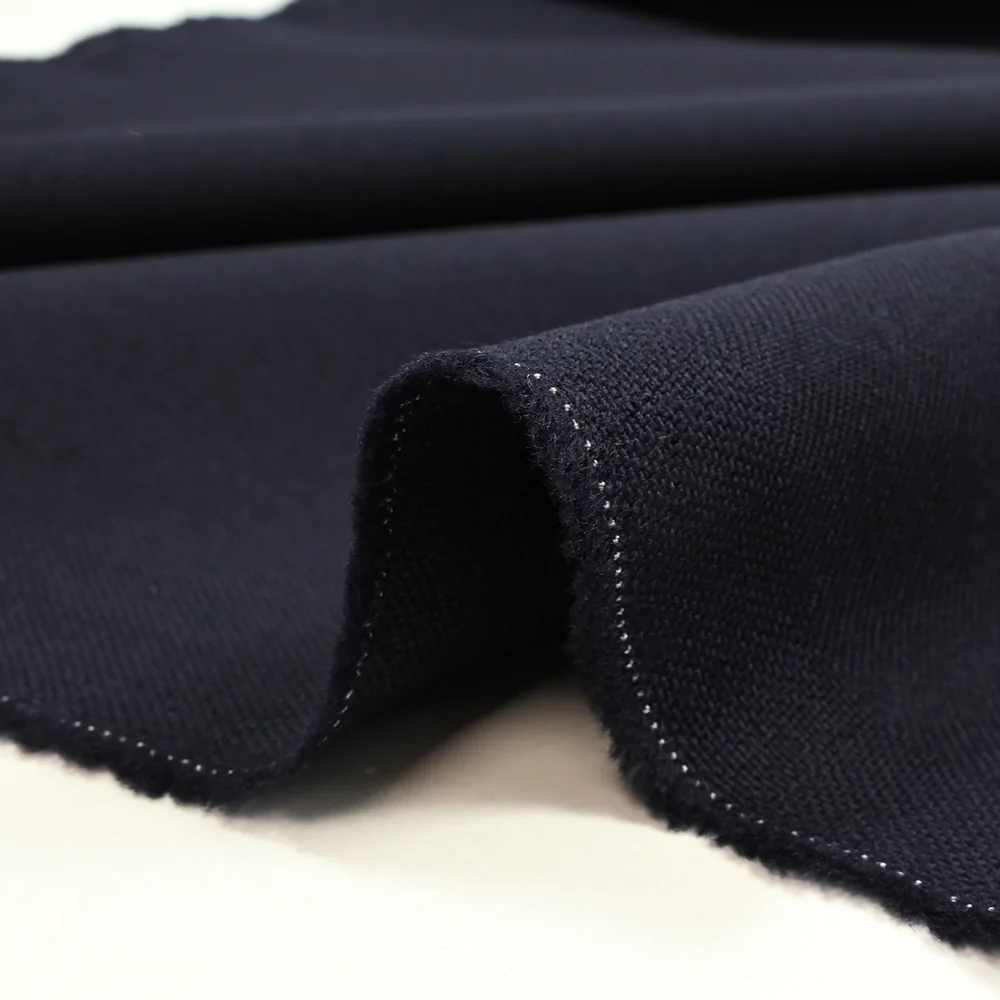 Tissu tailleur laine mélangée sergé bleu nuit - Image 4