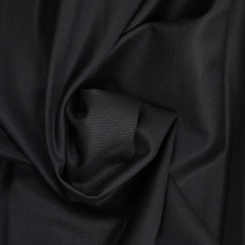 Tissu tailleur laine mélangée sergé bleu nuit - Image 2