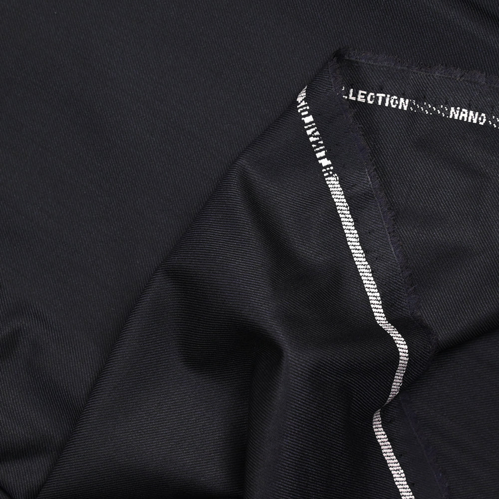 Tissu tailleur laine mélangée sergé bleu nuit - Image 4