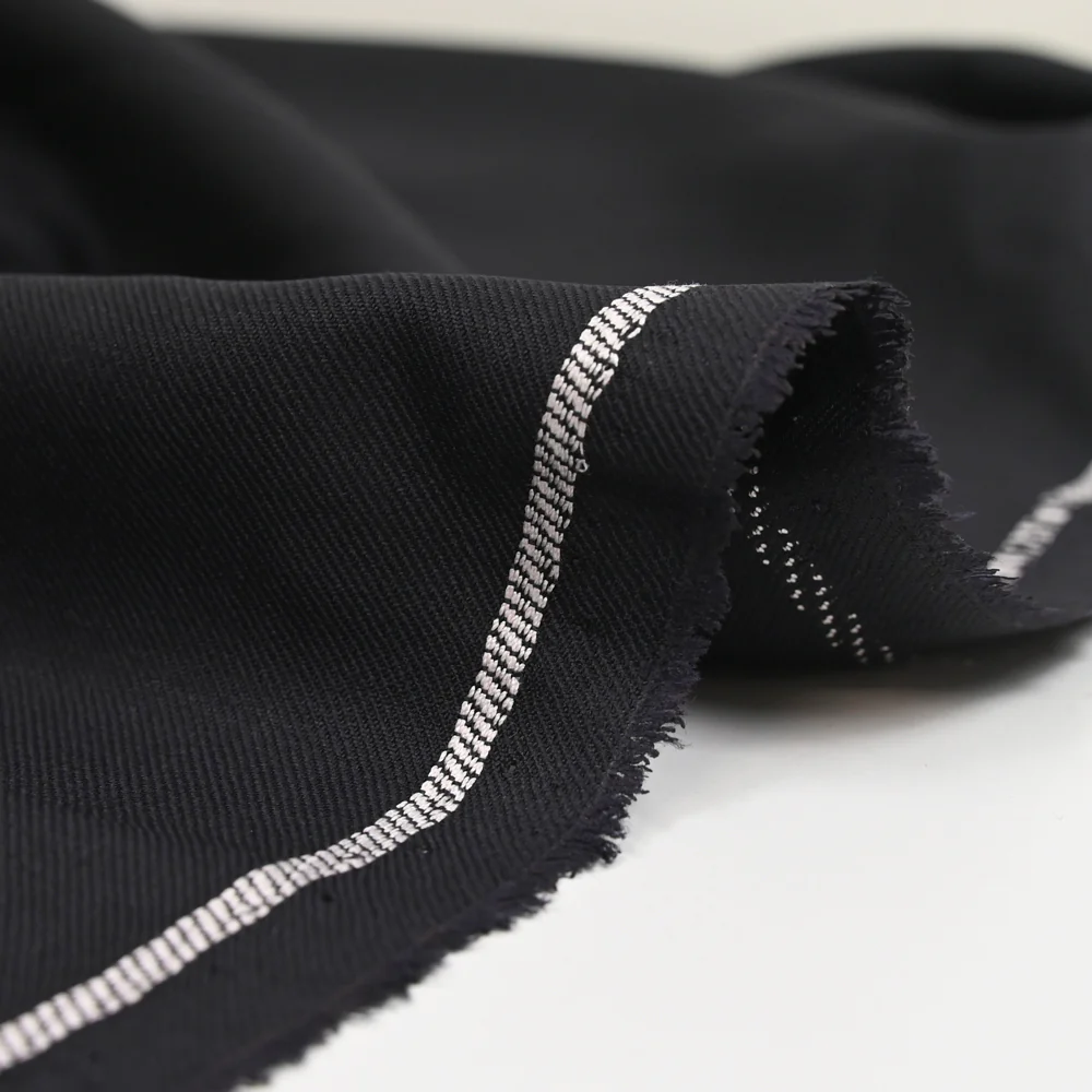 Tissu tailleur laine mélangée sergé bleu nuit - Image 5