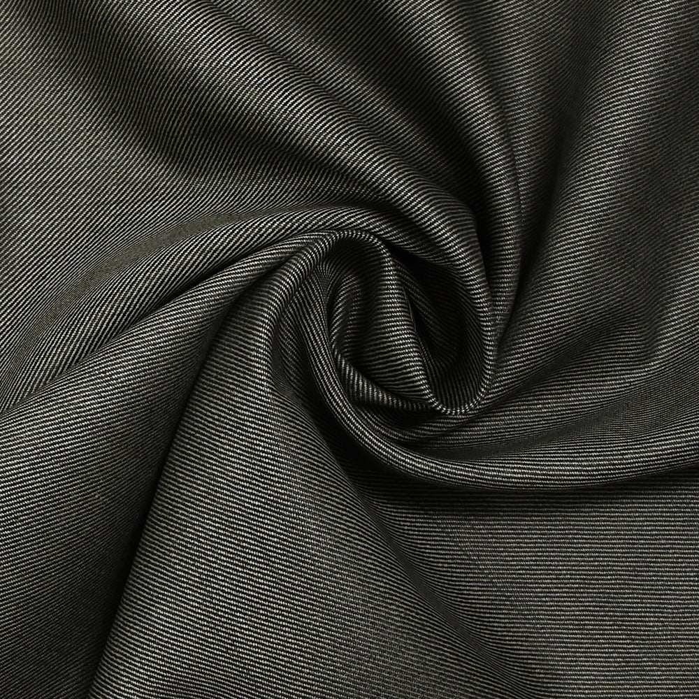 Tissu tailleur laine mélangée sergé grège et anthracite - Image 2