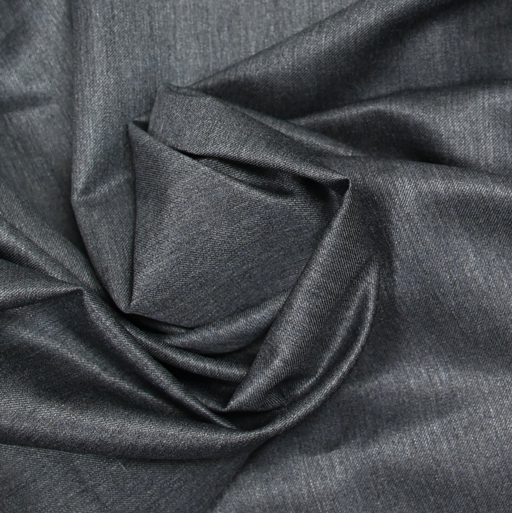 Tissu tailleur laine mélangée sergé gris - Image 2