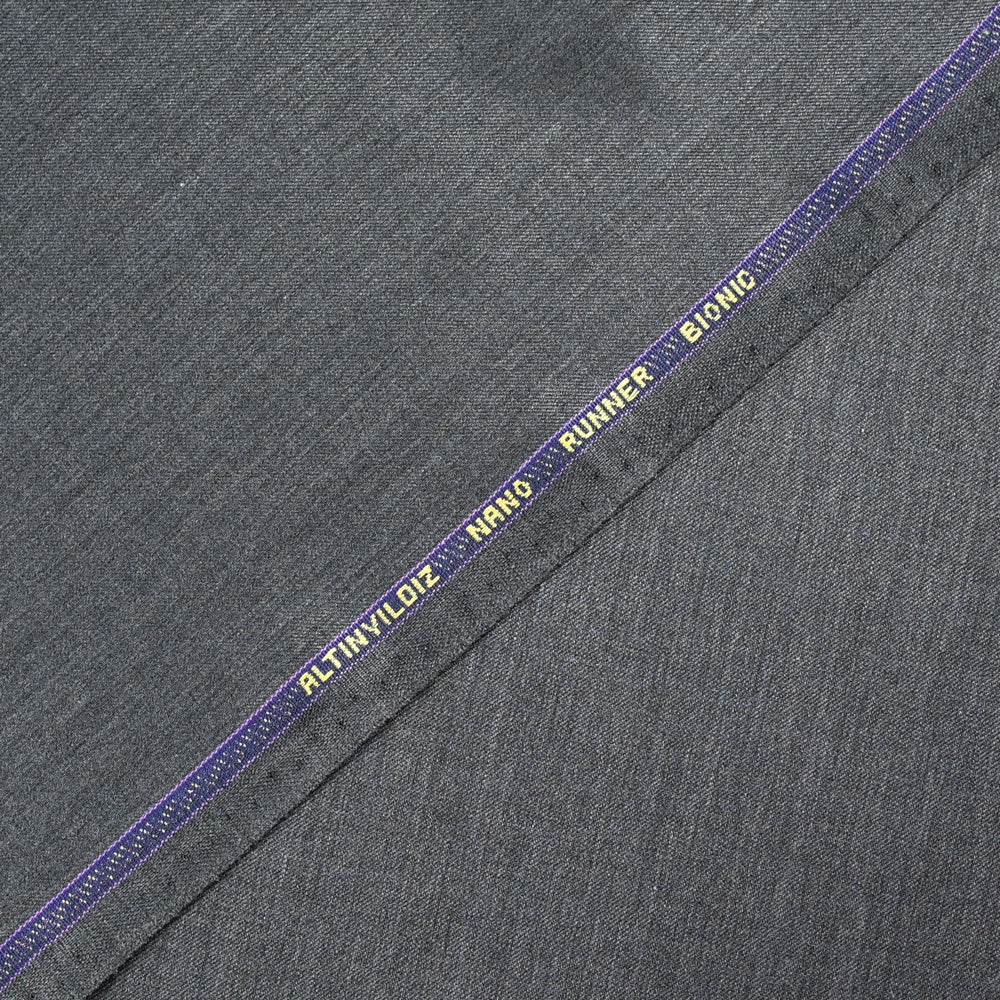 Tissu tailleur laine mélangée sergé gris - Image 3