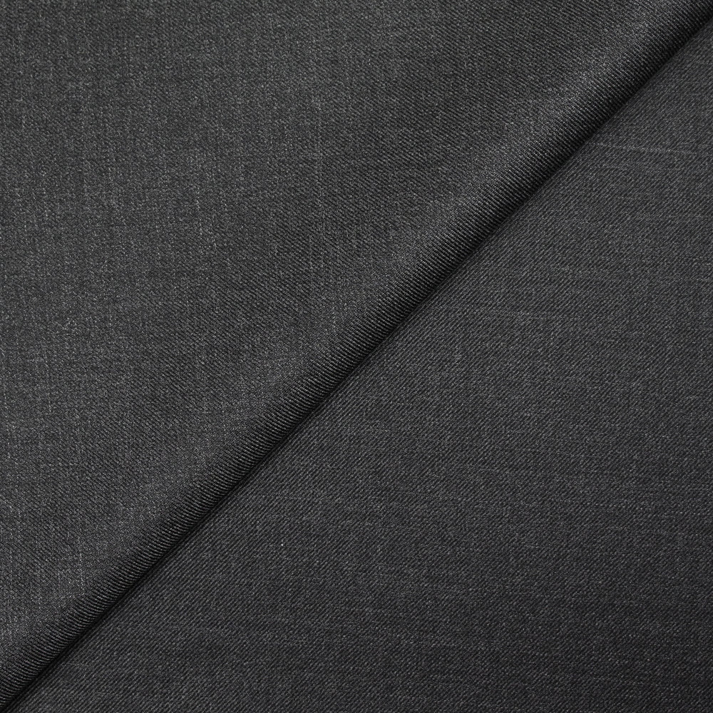 Tissu tailleur laine mélangée sergé gris anthracite