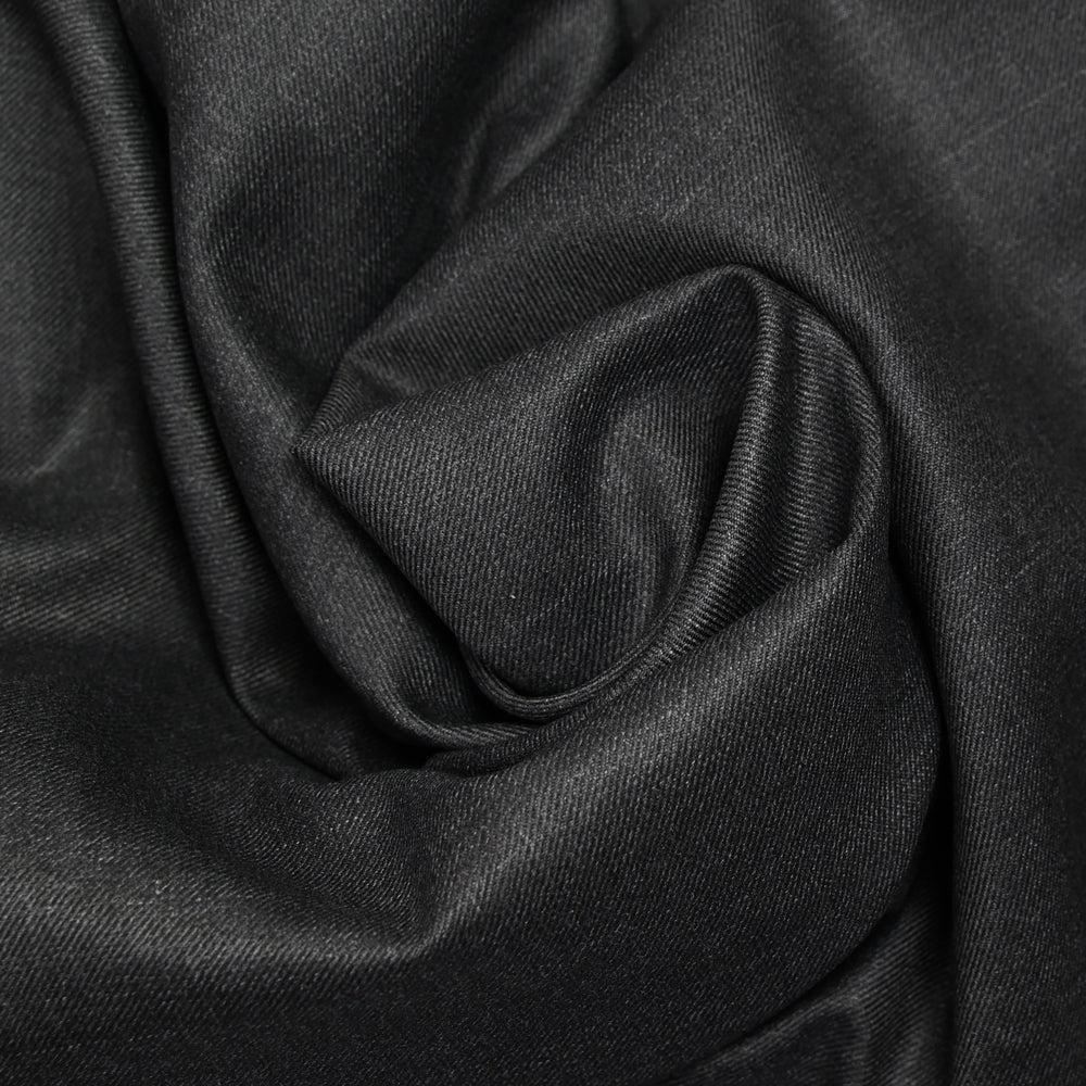 Tissu tailleur laine mélangée sergé gris anthracite - Image 2