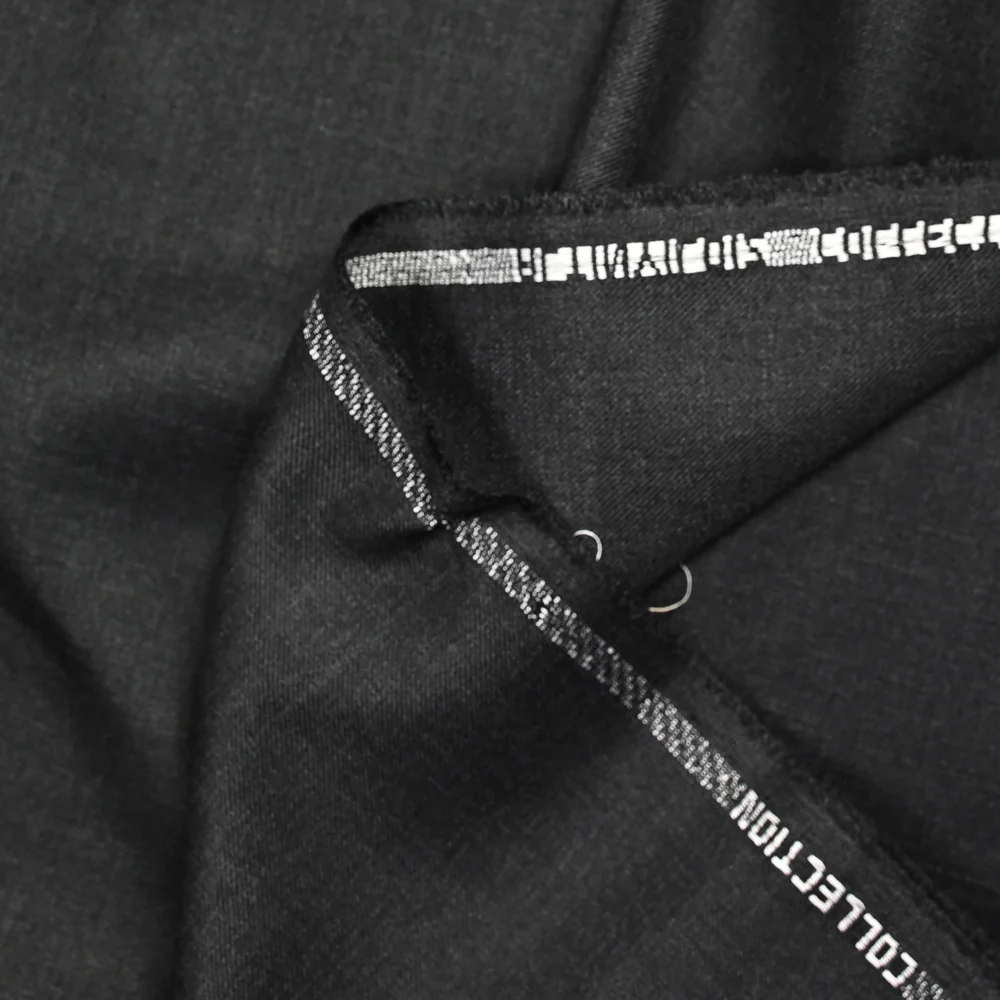 Tissu tailleur laine mélangée sergé gris anthracite - Image 3