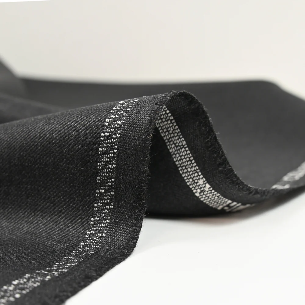 Tissu tailleur laine mélangée sergé gris anthracite - Image 5