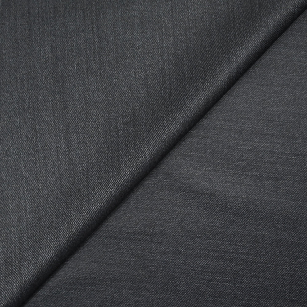 Tissu tailleur laine mélangée sergé gris bleuté chiné